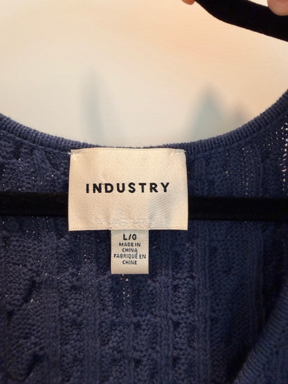 INDUSTRY Navy Cable-Knit Button-Front Tank - Picture 2 of 3